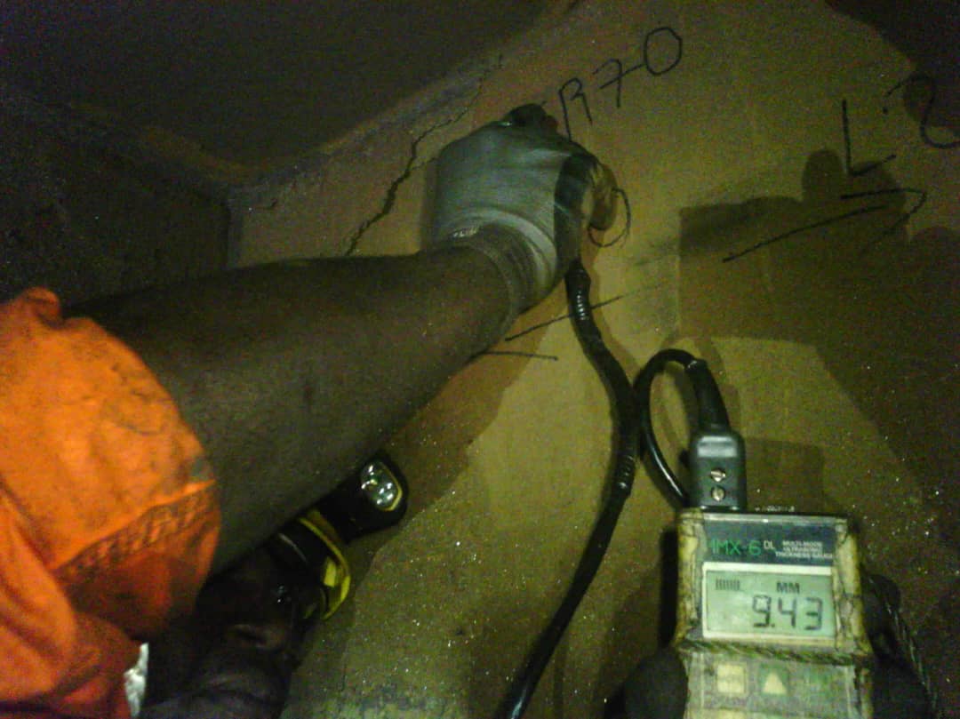 Mesure-epaisseur-tank-Rig Noover-Cameroun