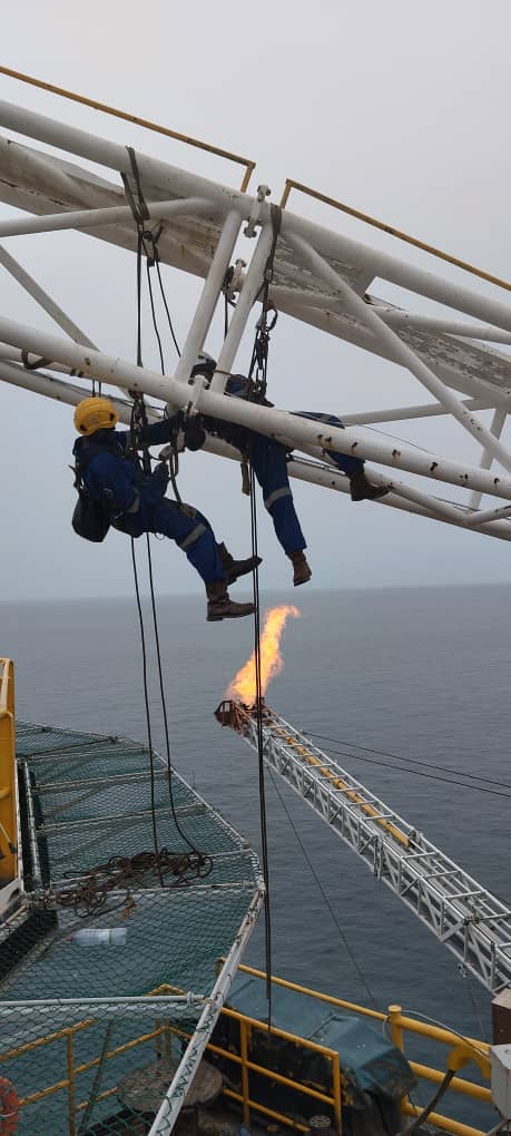 Serrage de la boulangerie de la grue du Rig Balder 3