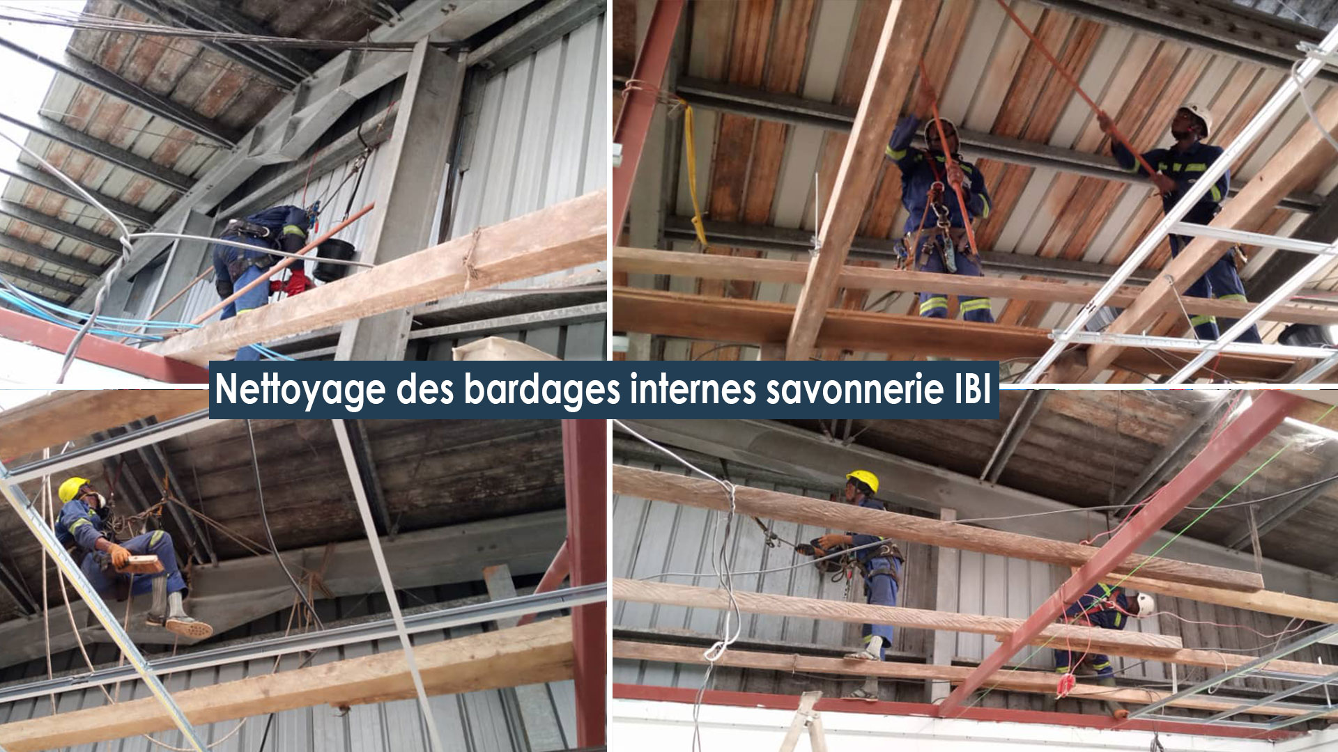 Nettoyage humide des bardages internes de la savonnerie IBI