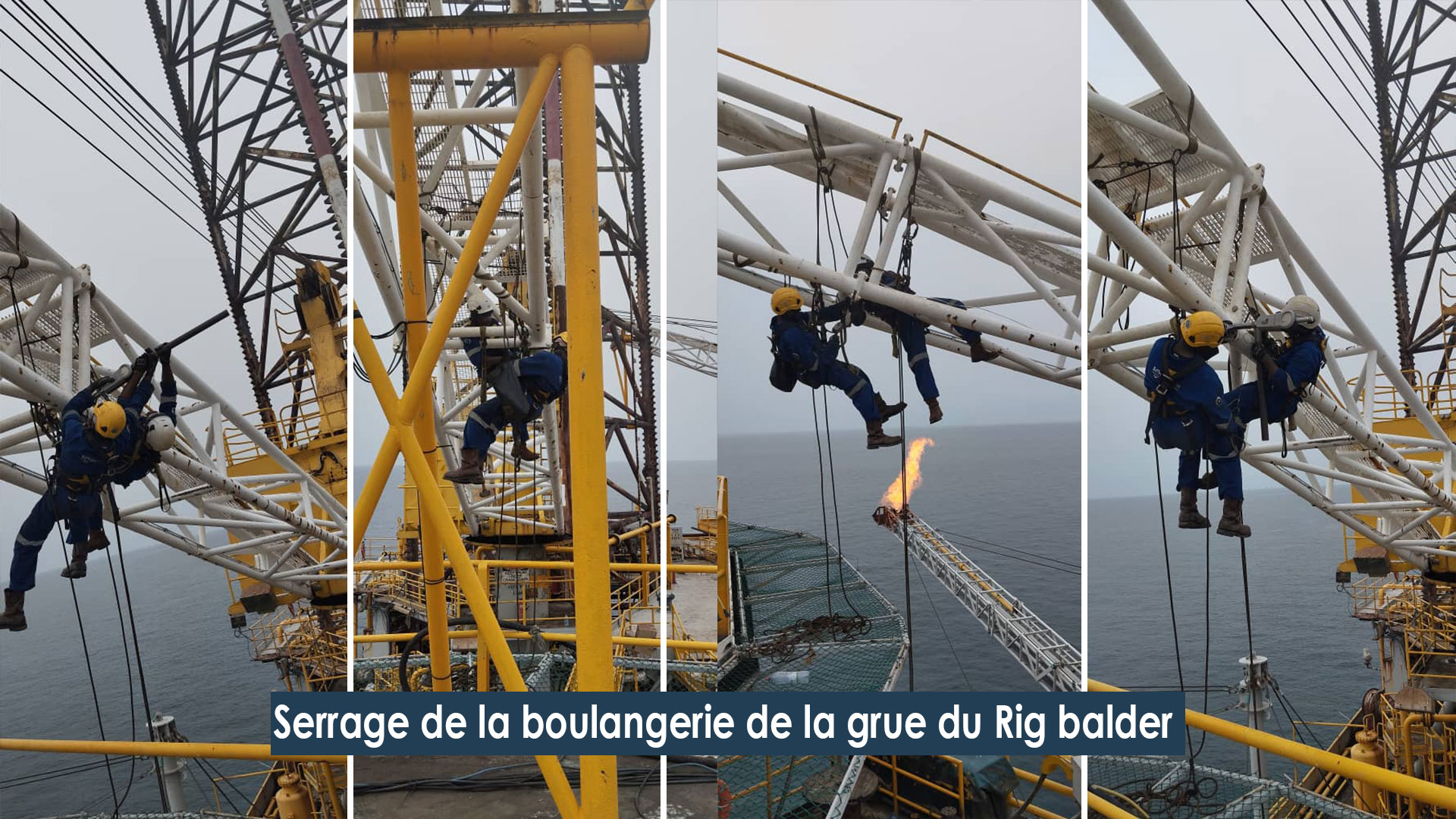 Serrage de la boulangerie de la grue du Rig Balder