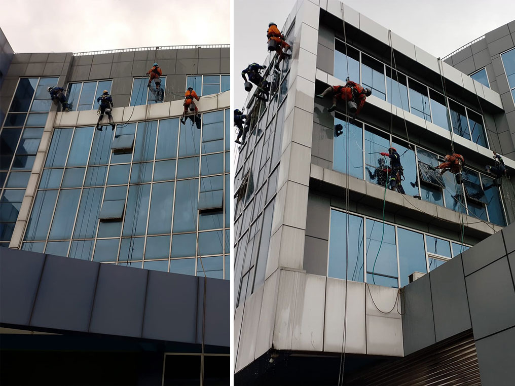 Lessivage du bâtiment siège de Bocom