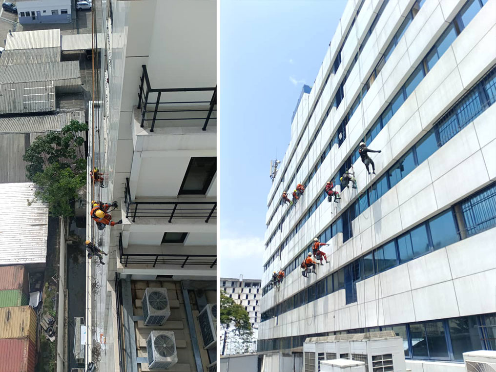 Ravalement des façades de l&rsquo;immeuble Congelcam Akwa Douala