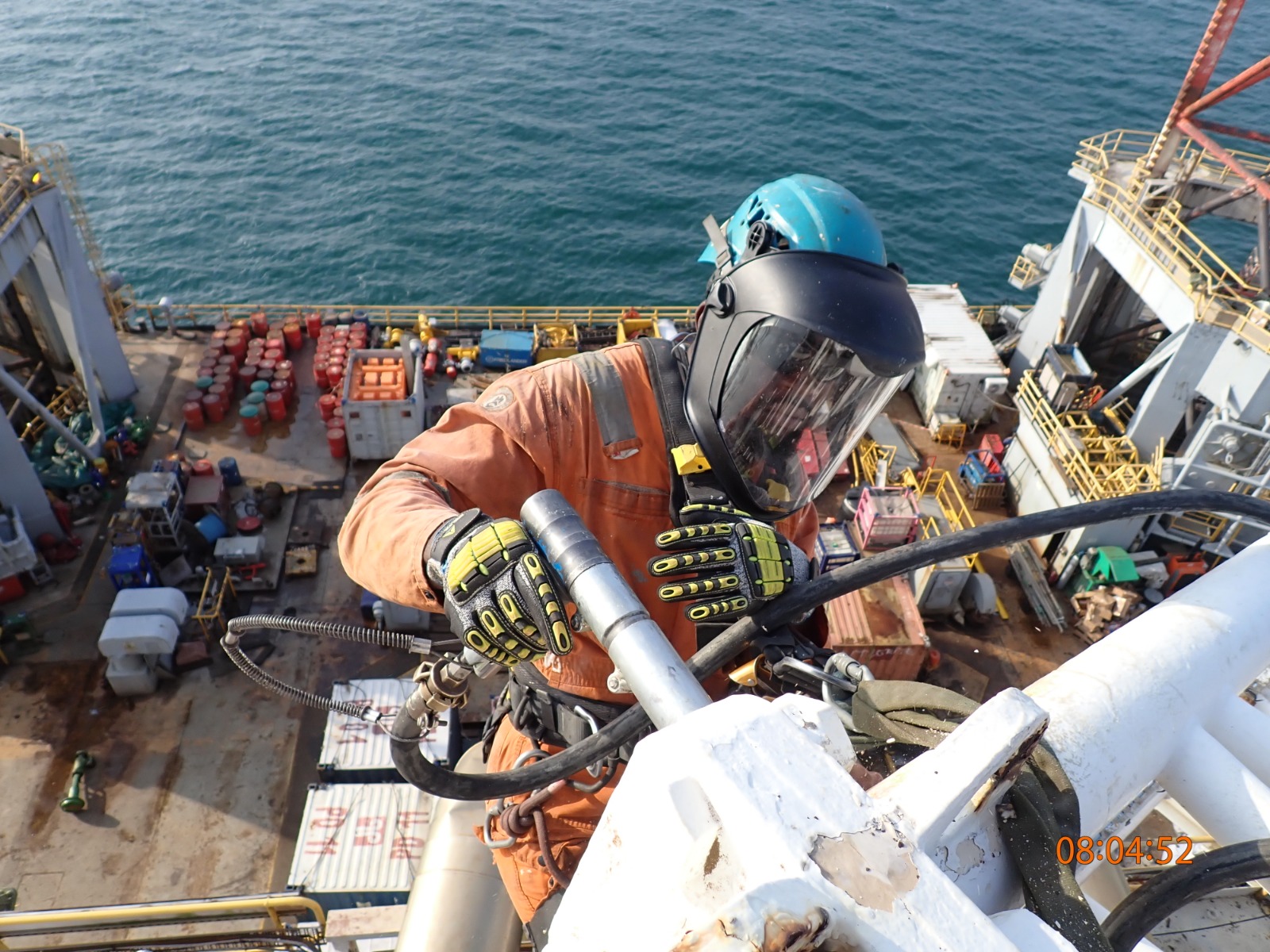 Magnestoscopie sur les oreilles de levage sur une potence sur le Rig Dagda au Gabon Ressurage sur Dagba Gabon Cameroun 7